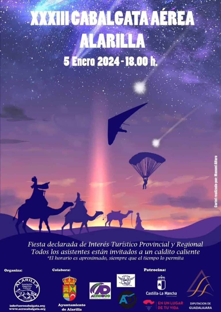 Los Reyes Magos volverán a acercarse en ala delta hasta Alarilla en una nueva edición de su Cabalgata Aérea