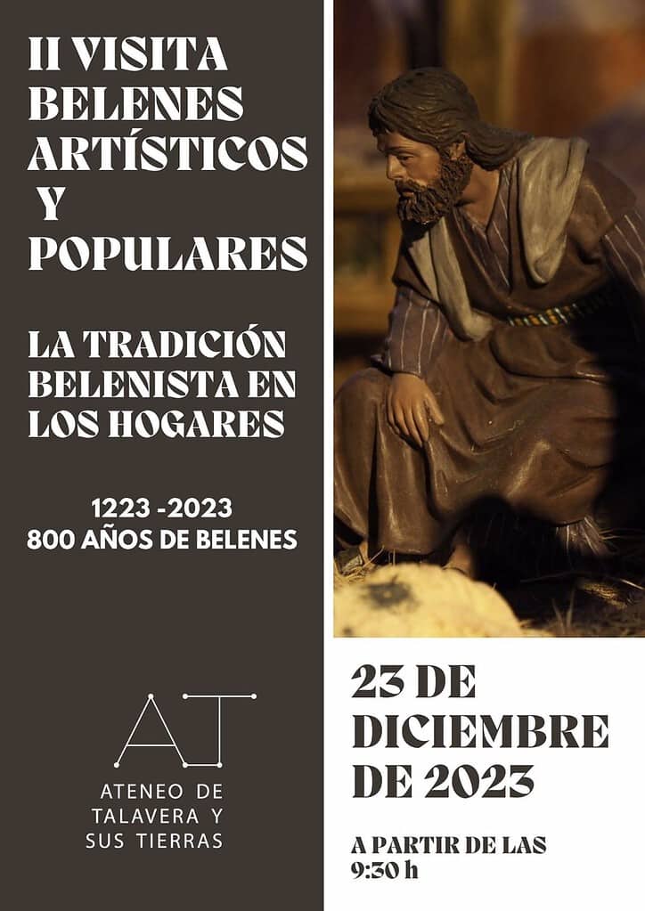 El Ateneo de Talavera celebra este sábado una visita a tres belenes de la ciudad en el 800 aniversario del primer belén