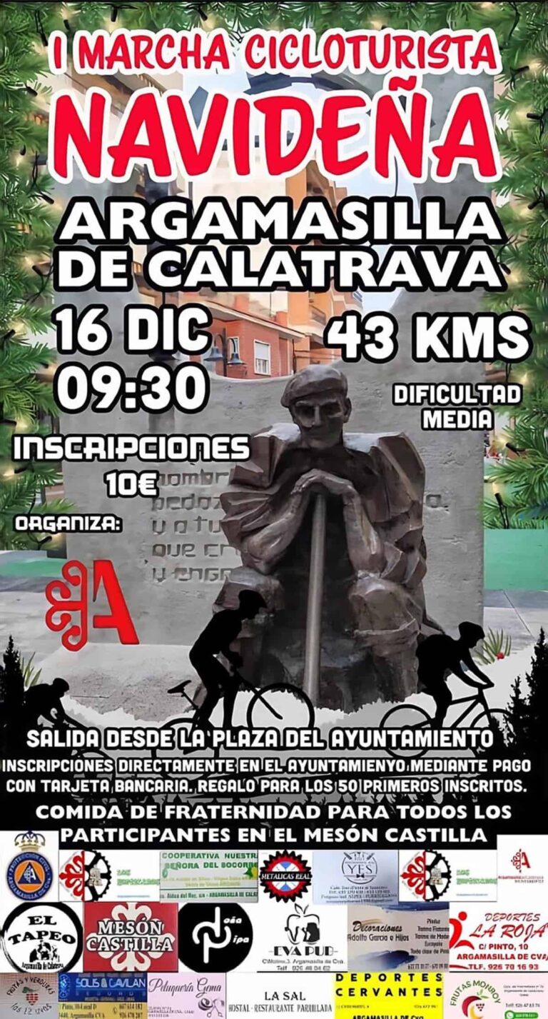 Argamasilla de Alba celebrará su I Marcha Cicloturista Navideña el próximo sábado