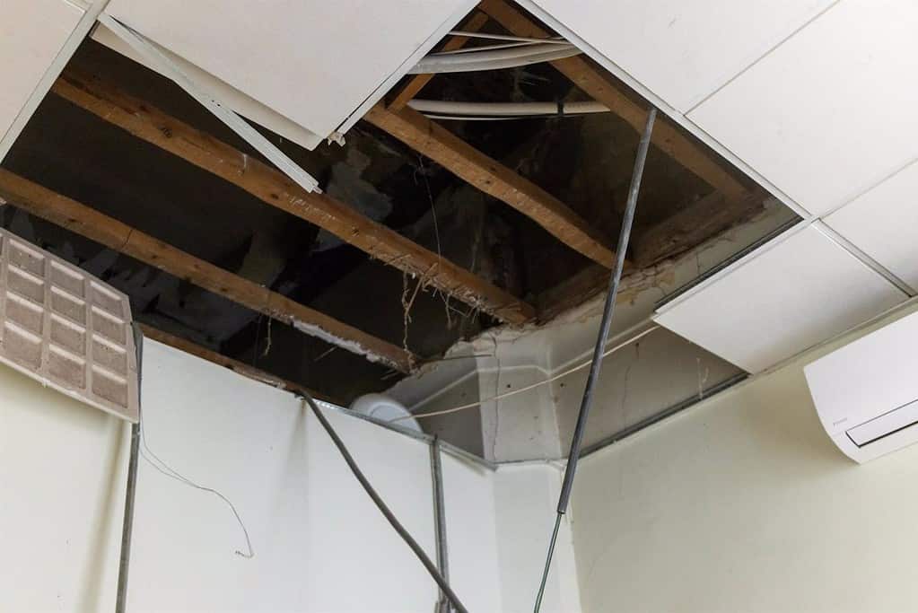 Se desprende el techo de la sala adjunta al despacho de Alcaldía en el Ayuntamiento de Guadalajara sin causar daños