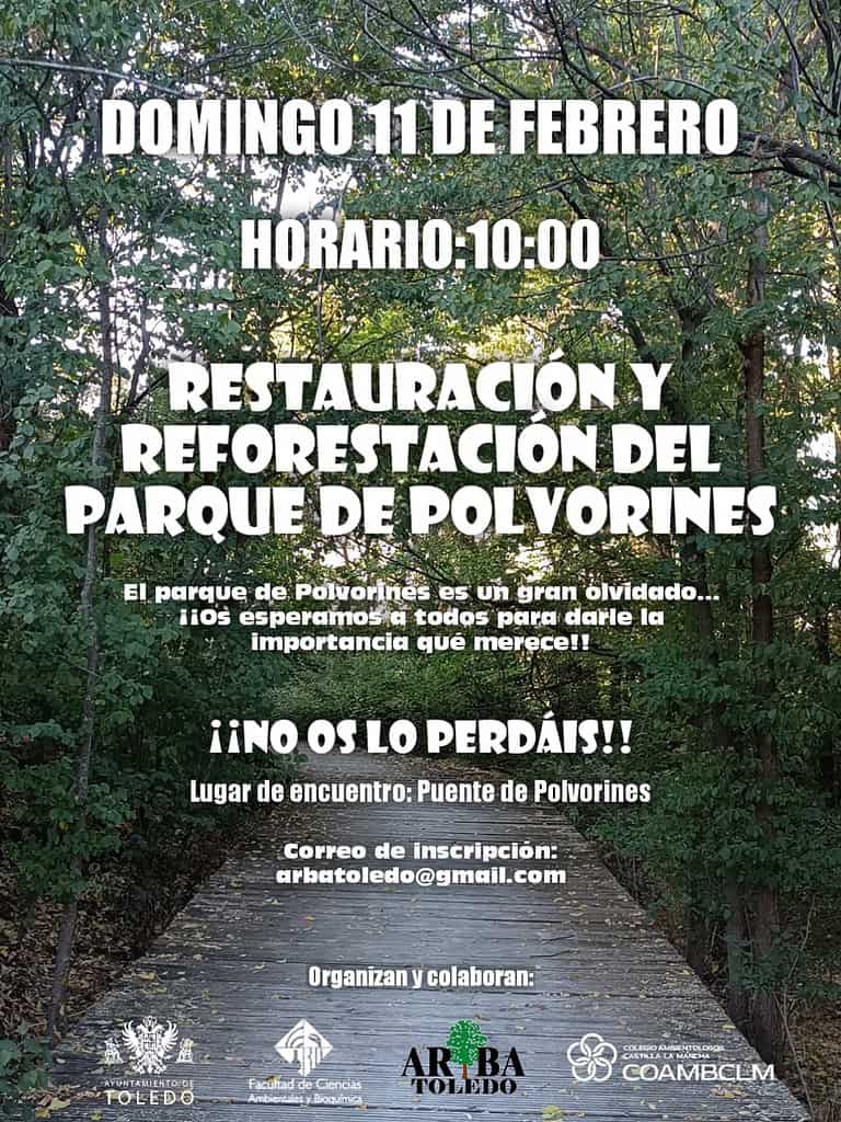 Programan la plantación de 150 ejemplares de árboles mediterráneos en el Parque de los Polvorines de Toledo este domingo