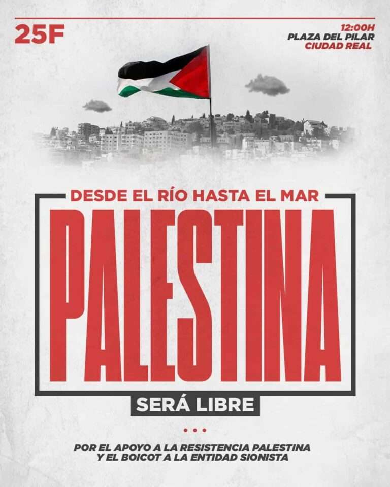 Ciudad Real se concentra el próximo domingo en apoyo a la resistencia palestina
