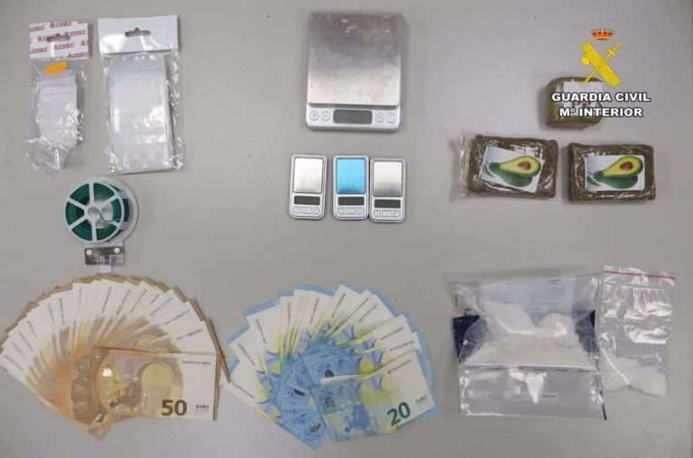 Detienen a un hombre en Ossa de Montiel por traficar con cocaína, hachís y marihuana