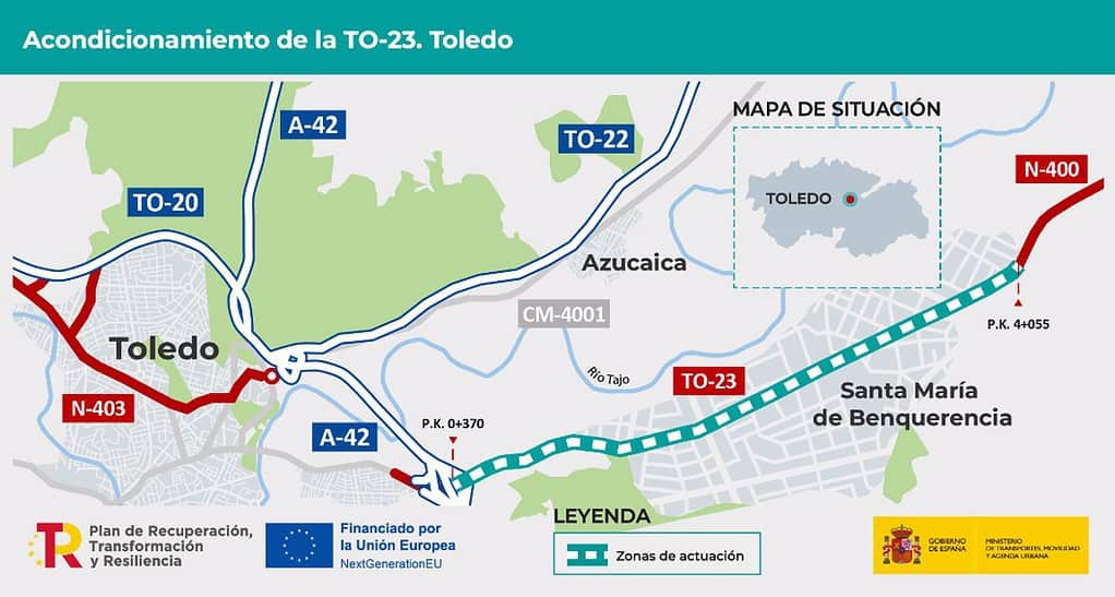 Adjudican por 3,6 millones las obras del carril bici entre Santa Bárbara y Polígono y una pasarela en la TO-23 en Toledo