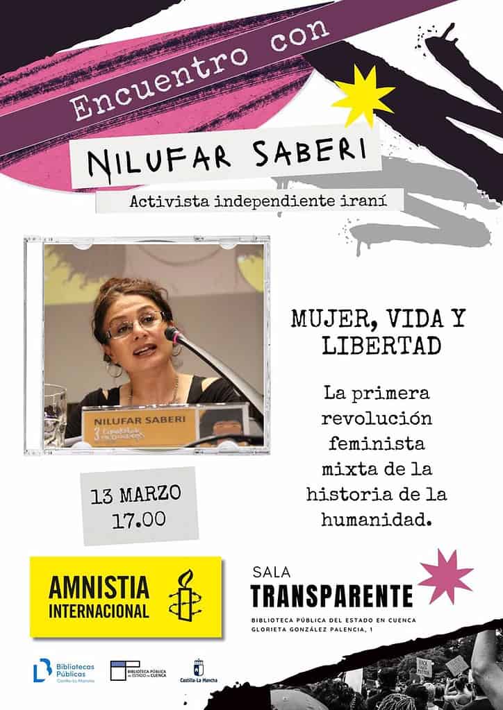 Nilufar Saberi, activista iraní, acercará el día 13 a Cuenca el movimiento 'Mujer, vida, libertad'