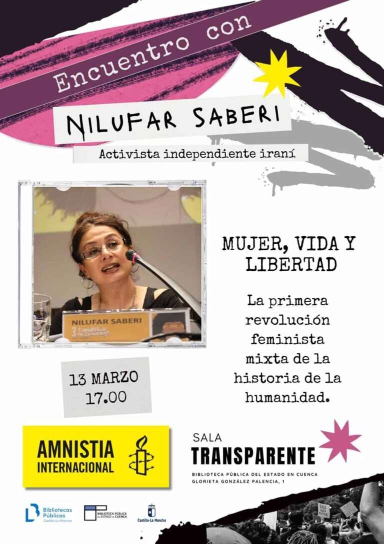 Nilufar Saberi, activista iraní, acercará el día 13 a Cuenca el movimiento 'Mujer, vida, libertad'