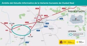 Adjudicada la redacción del estudio informativo de la Variante Suroeste de Ciudad Real con 325.851 euro de inversión