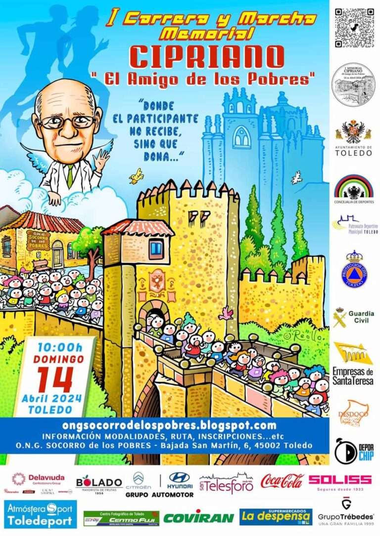 Socorro de los Pobres homenajeará a su fundador Cipriano con una carrera en Toledo para llenar su almacén de alimentos