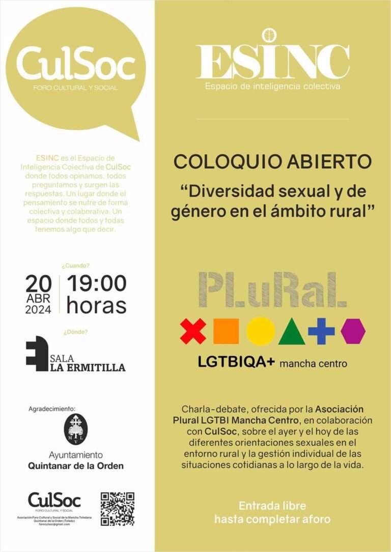 La diversidad sexual y de género en el ámbito rural, a debate este sábado en Quintanar de la Orden