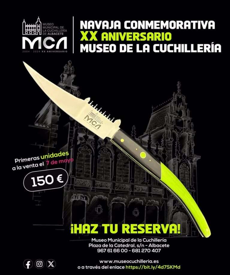 Primeras unidades de navaja del XX aniversario del Museo de la Cuchillería saldrán a la venta el 7 de mayo por 150 euros