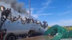 Extinguido el incendio originado en la cola de un Airbus 330 en el aeropuerto de Ciudad Real