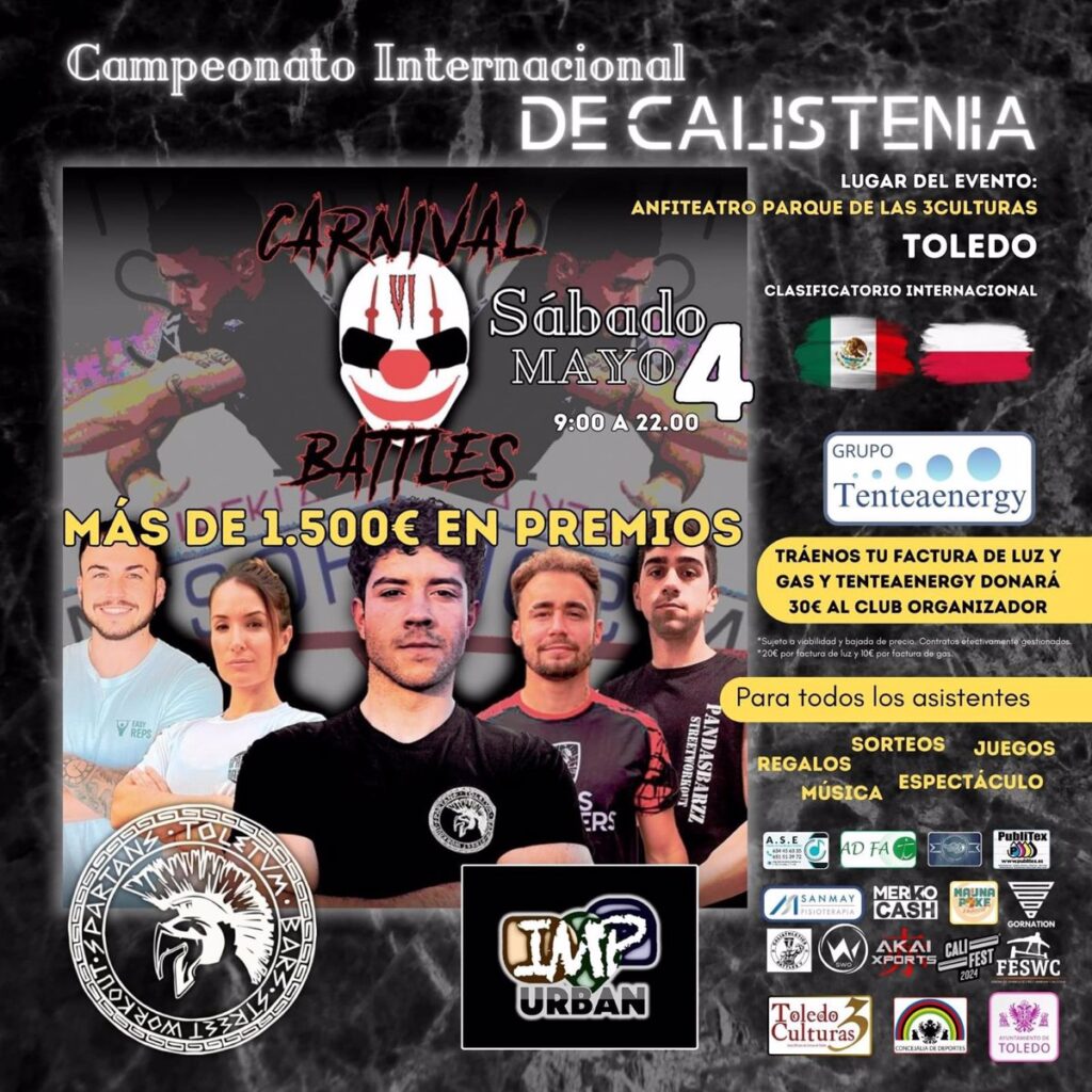 Toledo acoge el VI Campeonato Internacional de Calistenia este sábado con deportistas de 8 países y 108 participantes