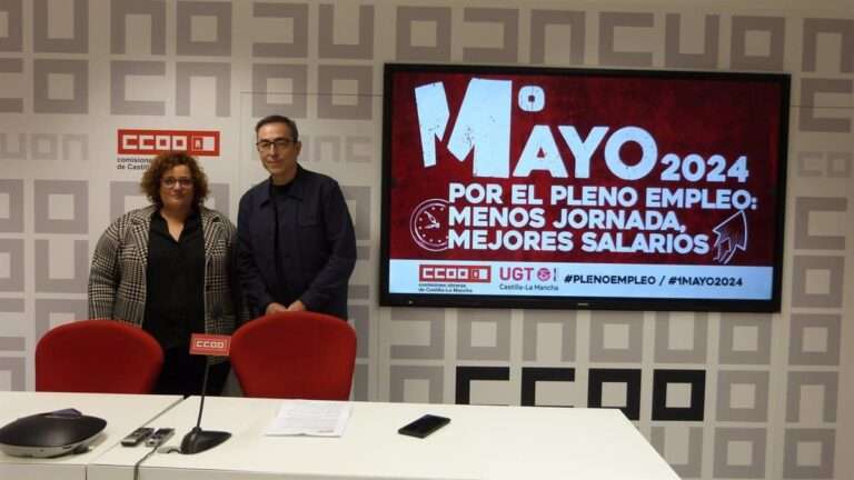VÍDEO: UGT y CCOO saldrán el 1º de Mayo a la calle en C-LM por el pleno empleo, menos jornada y mejores salarios