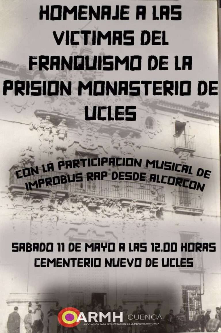 ARMH Cuenca, que homenajea el sábado a 316 asesinados en Monasterio de Uclés, vuelve a reclamar una placa de recuerdo