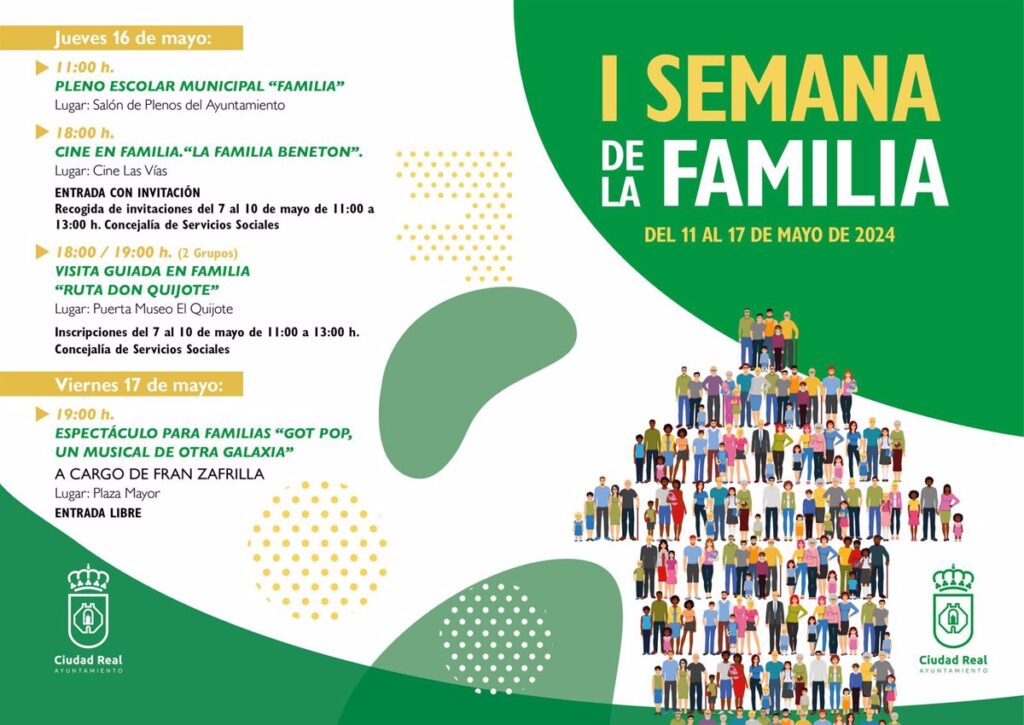 Ciudad Real celebra del 11 a 17 de mayo su 'Semana de la Familia' para fomentar "el mantenimiento de la unidad familiar"