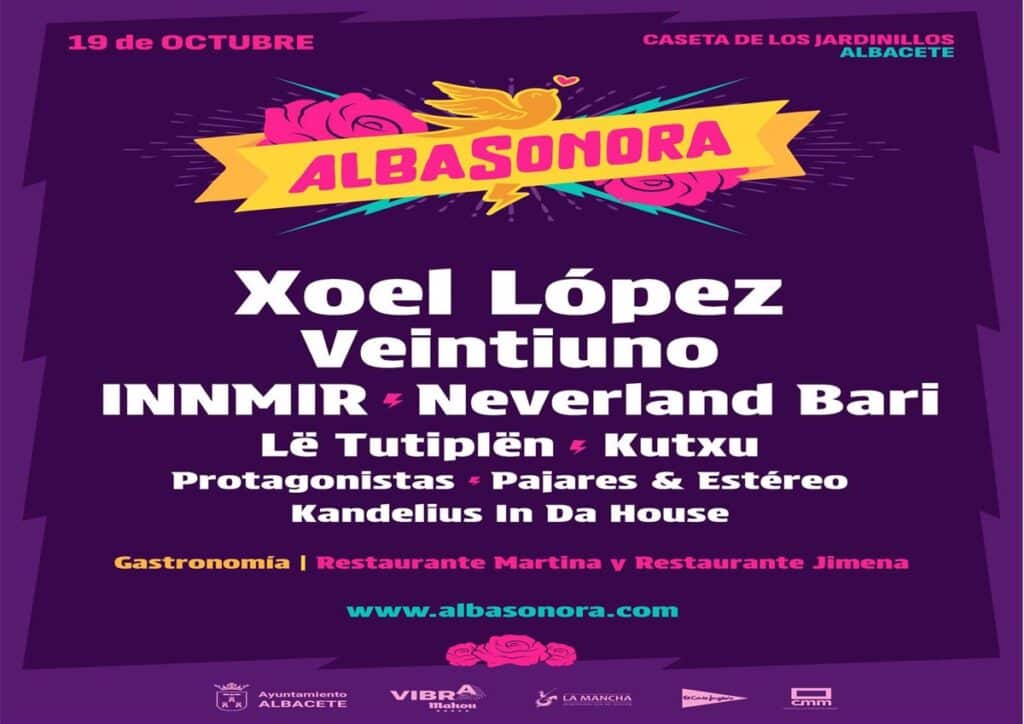 El Festival Albasonora llegará a Albacete el 19 de octubre con artistas como Xoel López y Veintiuno