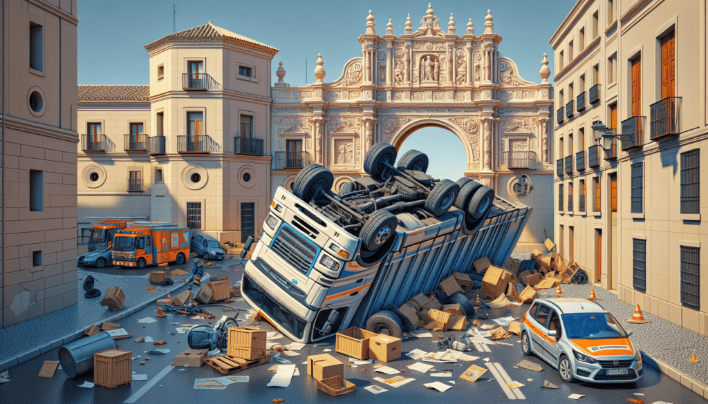 Vuelca un camión en la Puerta de Valencia de Cuenca sin dejar heridos