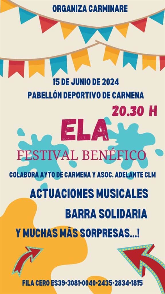 La Asociación Cultural 'Carminare' promueve un festival benéfico frente a la ELA el 15 de junio en Carmena (Toledo)