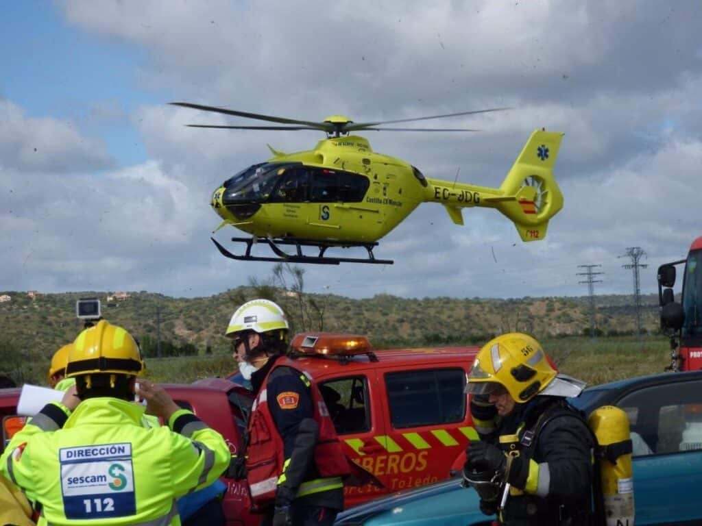 Evacuado en helicóptero un trabajador de 63 años tras recibir una descarga eléctrica en El Bonillo (Albacete)