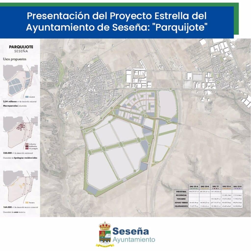 Seseña presenta 'Parquijote', que cubrirá 4,3 millones de m2 con zonas industriales, residenciales y áreas verdes