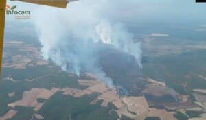 C-LM pide la colaboración de la UME en el fuego de Valverdejo, que ya ha arrasado cerca de 1.500 hectáreas