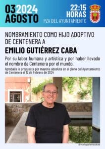 Centenera (Guadalajara) hará este sábado Hijo Adoptivo al actor Emilio Gutiérrez Caba