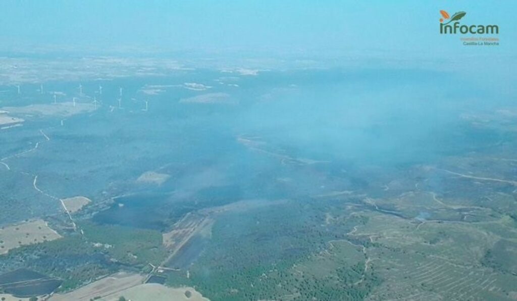 El fuego de Valverdejo está perimetrado al 90% y ya ha arrasado 2.000 hectáreas