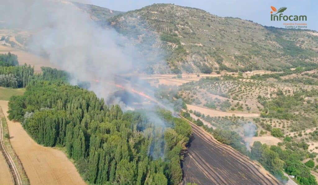 Controlado el incendio declarado en Tomellosa, pedanía del municipio de Brihuega