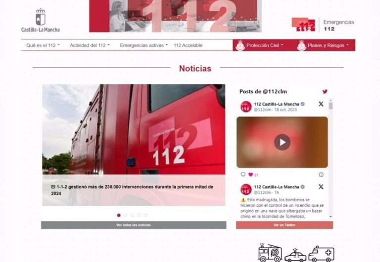 Aumentan en 8.700 las visitas a la página web del 112 C-LM en el primer semestre del año