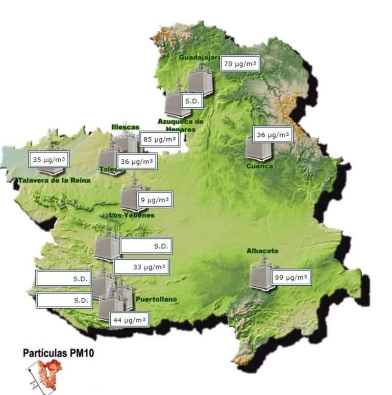 El Gobierno de C-LM traslada recomendaciones en próximos días ante altos niveles de PM10 por masas de aire sahariano