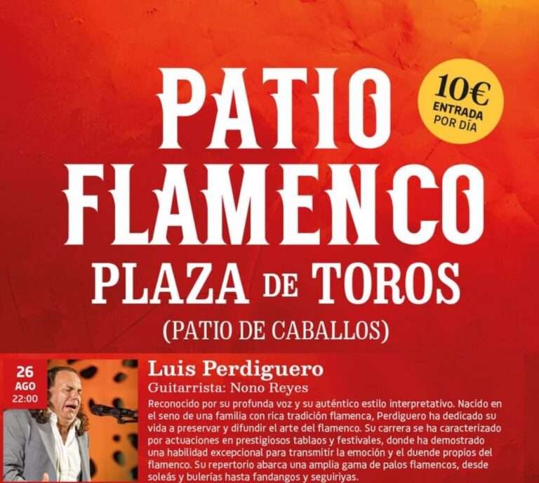 El cantaor Luis Perdiguero llevará su arte a la Plaza de Toros de Albacete dentro de la programación de Patio Flamenco