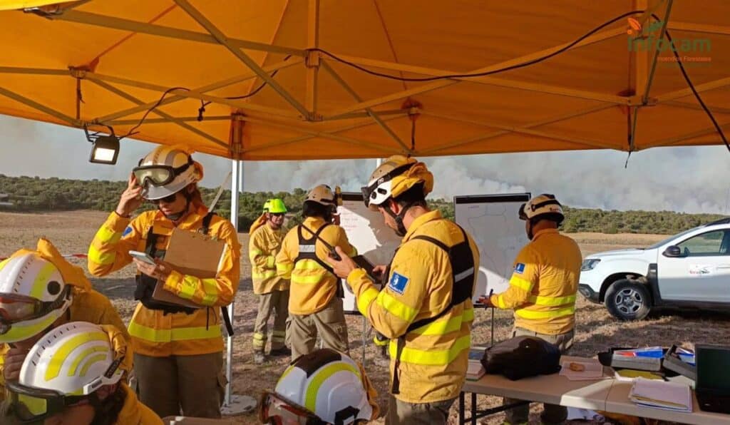 Hasta 17 medios, uno de ellos aéreo, trabajan en el fuego de Valverdejo, que sigue sin ser controlado