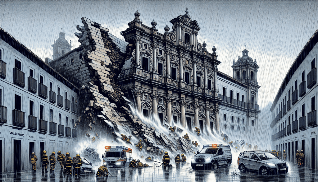 Derrumbe en Valdemoro: Muro de edificio histórico cae a causa de intensas lluvias sin dejar heridos 3