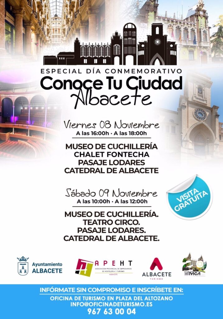 Albacete celebrará su día con visitas guiadas al Chalet Fontecha, Pasaje Lodares, la Catedral o el Teatro Circo