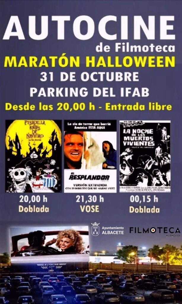 Albacete proyectará tres icónicas películas del cine de terror al aire libre la noche de Halloween