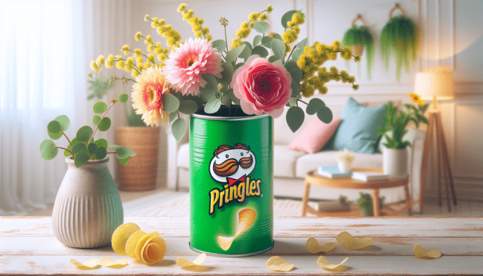 No volveré a tirar los botes de Pringles ahora que sé que puedo crear con ellos estos jarrones tan vistosos