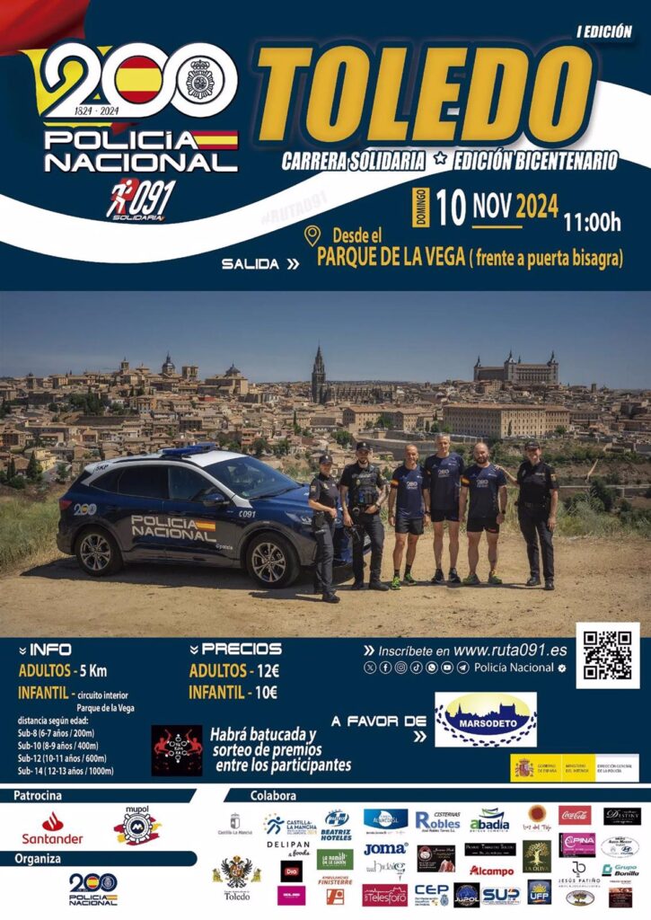 Toledo será escenario de la Carrera Ruta 091 que recorrerá 5 kilómetros en beneficio de Marsodeto el 10 de noviembre