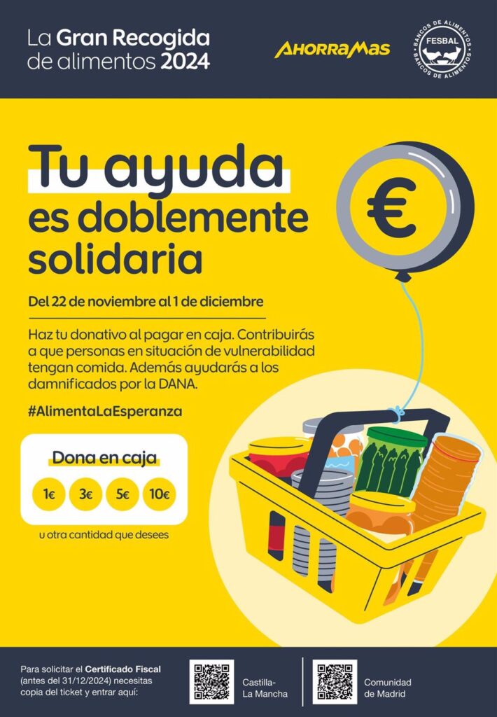 Ahorramas mantiene su compromiso solidario con los bancos de alimentos y prepara la 'Gran Recogida'