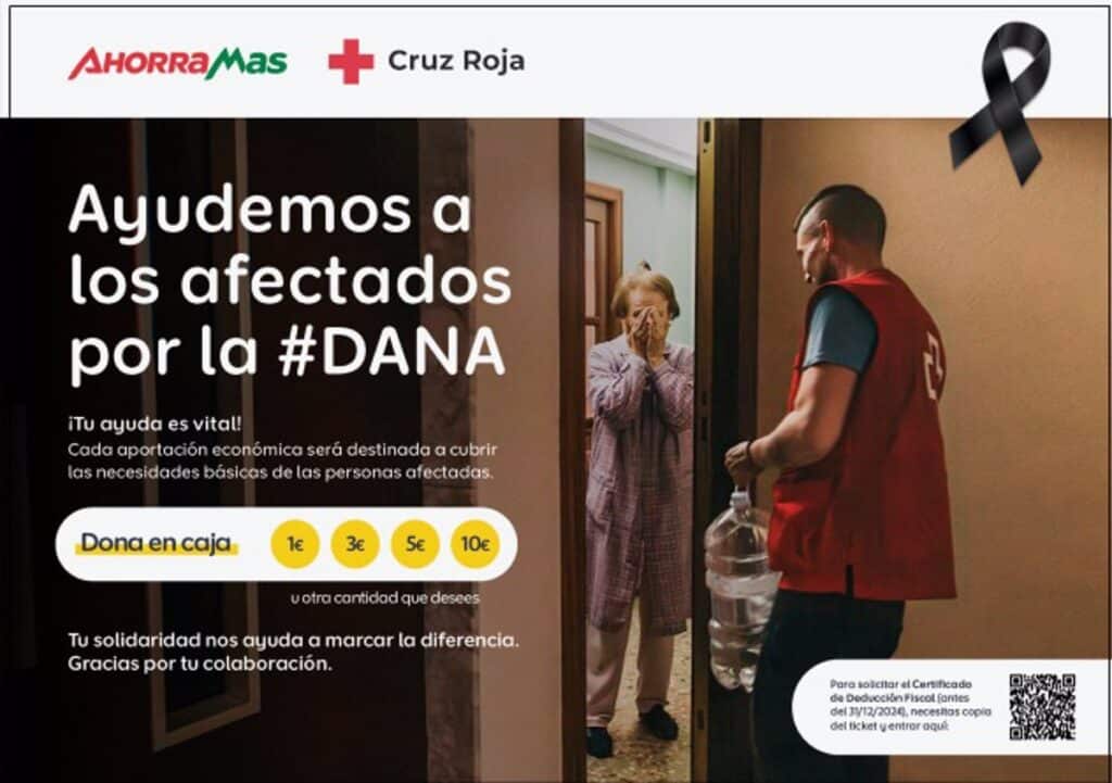 Ahorramas activa una campaña en favor de los afectados por la DANA en supermercados durante este fin de semana