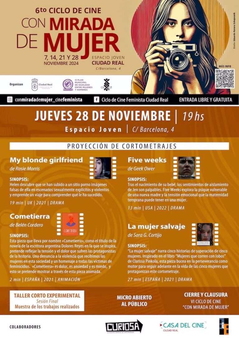 Concluye este jueves la sexta edición del Ciclo de Cine 'Con Mirada de Mujer' en Ciudad Real con cuatro cortos