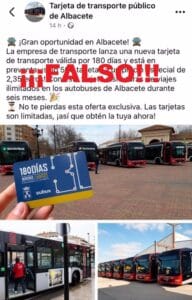 Ayuntamiento Albacete alerta de una estafa que circula por redes sociales sobre un falso bono de autobús urbano