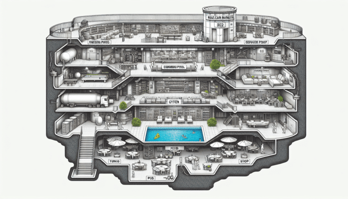 el refugio nuclear de 30 millones de dólares tiene piscina, gimnasio, pub y tienda