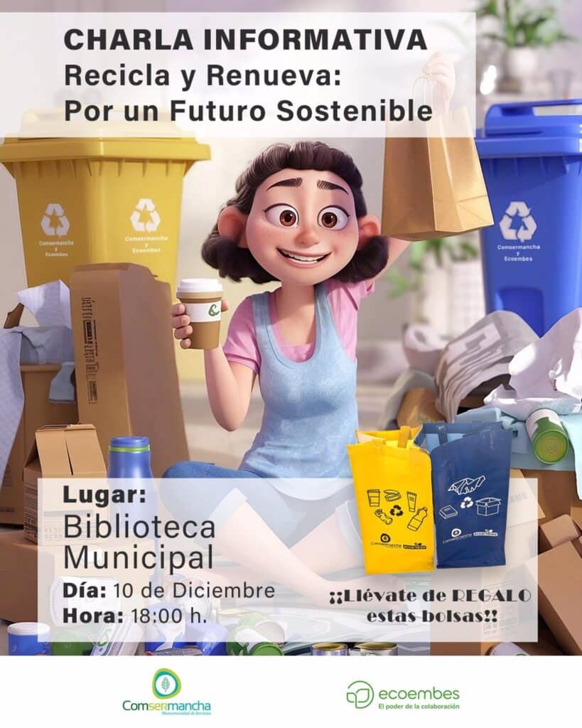 Ecoembes y Comsermancha ofrecen este martes una charla en Tomelloso para concienciar sobre reciclaje