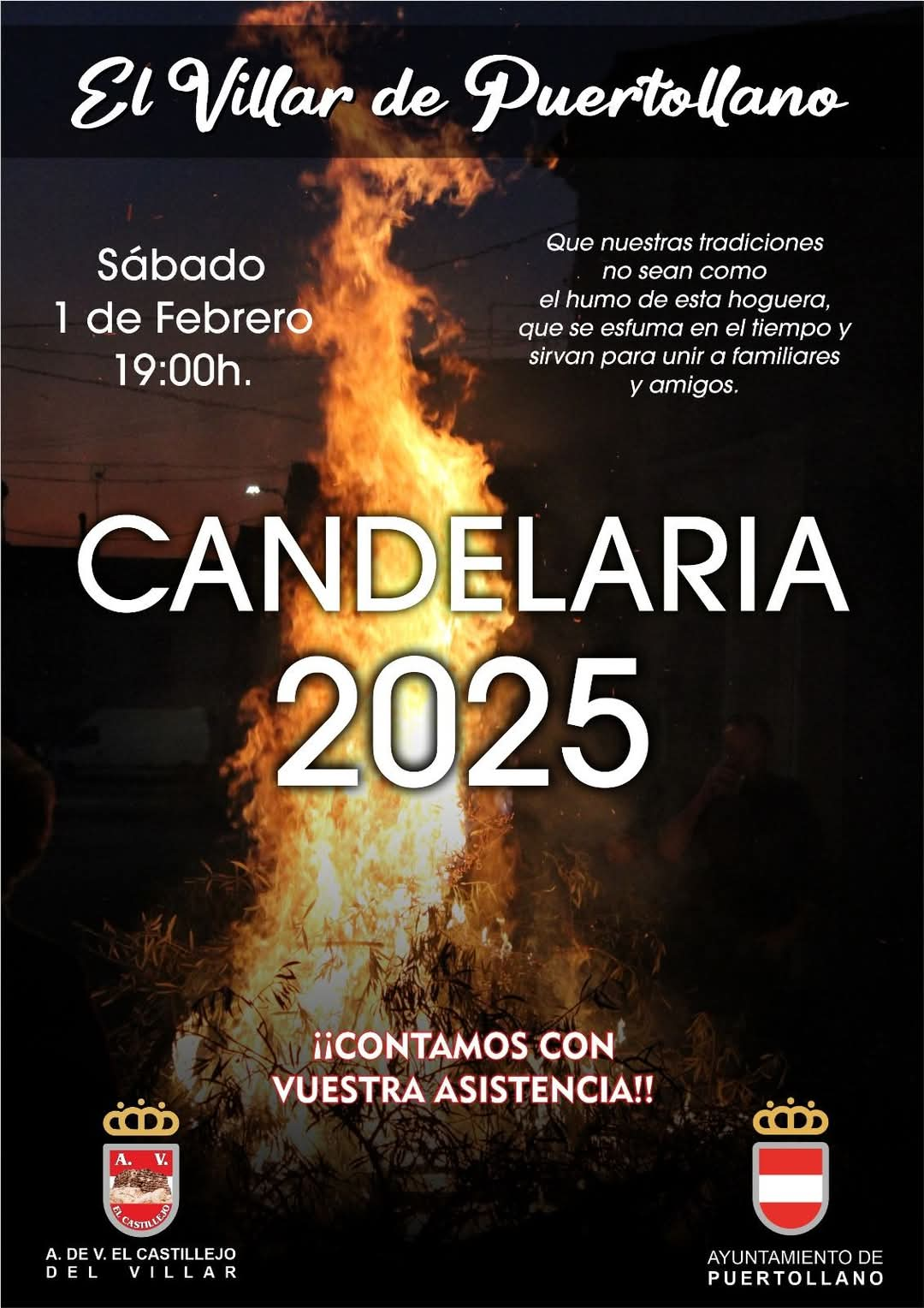 Fiestas de la Candelaria Iluminan «El Villar» y la Barriada Constitución con Tradicionales Noches de Hogueras 2