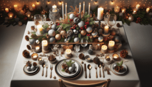 Decoración de mesa elegante para Navidad