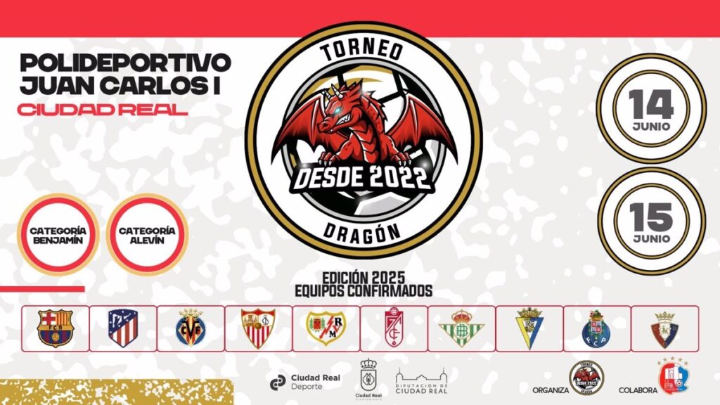 Los mejores equipos de fútbol base de España estarán en mayo y junio en Ciudad Real en el Torneo Dragón