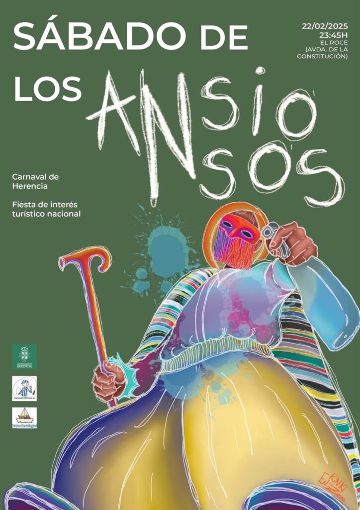 Misterio, humor y alegría se mezclan en el cartel del Carnaval de Herencia (Ciudad Real), obra de Alicia Martín