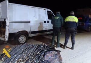 Detenido en Huércal-Overa vecino de Albacete cuando intentaba cargar más de tonelada y media de cobre robado