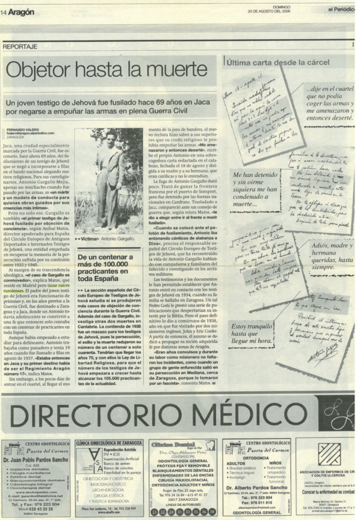 Se cumplen 50 años del indulto que liberó a centenares de presos objetores de conciencia 1