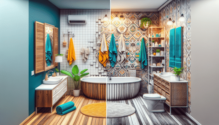 La increíble reforma de un baño pequeño y viejuno con muebles prácticos y colores luminosos